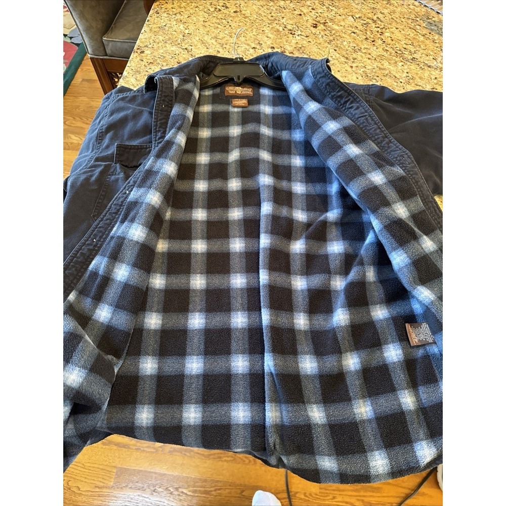 Levi Strauss Mens Large Faded Black Canvas Fleece Lined Shirt Jacket RN108480 - Picture 10 of 13